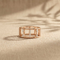 0.35 Ct Round Cut Moissanite Open Gallery Eternity Band Ring