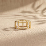 0.35 Ct Round Cut Moissanite Open Gallery Eternity Band Ring