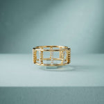 0.35 Ct Round Cut Moissanite Open Gallery Eternity Band Ring