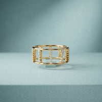 0.35 Ct Round Cut Moissanite Open Gallery Eternity Band Ring