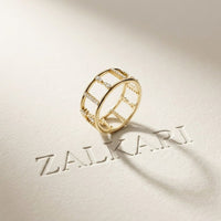 0.35 Ct Round Cut Moissanite Open Gallery Eternity Band Ring
