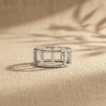 0.35 Ct Round Cut Moissanite Open Gallery Eternity Band Ring