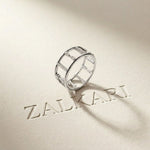 0.35 Ct Round Cut Moissanite Open Gallery Eternity Band Ring