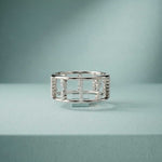 0.35 Ct Round Cut Moissanite Open Gallery Eternity Band Ring