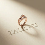 0.20 Ct Round Cut Moissanite Criss Cross Shank Ring