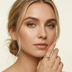 0.20 Ct Round Cut Moissanite Criss Cross Shank Ring