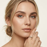 0.20 Ct Round Cut Moissanite Criss Cross Shank Ring
