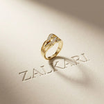0.20 Ct Round Cut Moissanite Criss Cross Shank Ring