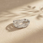 0.20 Ct Round Cut Moissanite Criss Cross Shank Ring