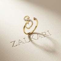 0.25 Ct Round Cut Moissanite S-Style Ring