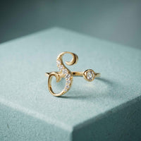 0.25 Ct Round Cut Moissanite S-Style Ring