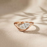 0.87 Ct Marquise Cut Moissanite Curved Shank Ring