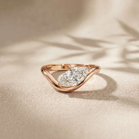 0.87 Ct Marquise Cut Moissanite Curved Shank Ring