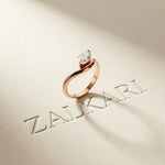 0.87 Ct Marquise Cut Moissanite Curved Shank Ring