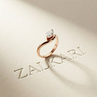 0.87 Ct Marquise Cut Moissanite Curved Shank Ring