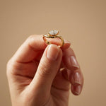 0.87 Ct Marquise Cut Moissanite Curved Shank Ring