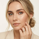 0.87 Ct Marquise Cut Moissanite Curved Shank Ring