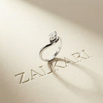 0.87 Ct Marquise Cut Moissanite Curved Shank Ring