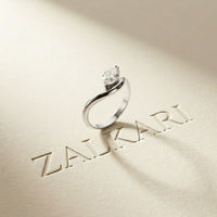 0.87 Ct Marquise Cut Moissanite Curved Shank Ring