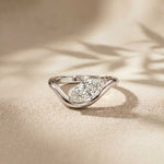 0.87 Ct Marquise Cut Moissanite Curved Shank Ring