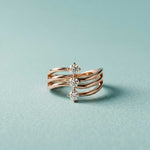 0.35 Ct Round Cut Moissanite Wave Style Ring