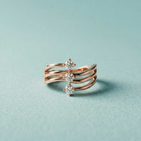 0.35 Ct Round Cut Moissanite Wave Style Ring