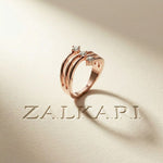 0.35 Ct Round Cut Moissanite Wave Style Ring