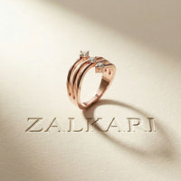 0.35 Ct Round Cut Moissanite Wave Style Ring