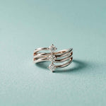 0.35 Ct Round Cut Moissanite Wave Style Ring