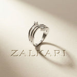 0.35 Ct Round Cut Moissanite Wave Style Ring