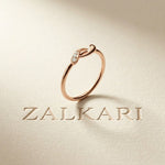 0.05 Ct Round Cut Moissanite Minimal Band Ring