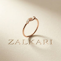 0.05 Ct Round Cut Moissanite Minimal Band Ring