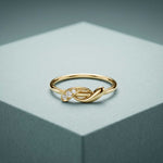 0.05 Ct Round Cut Moissanite Minimal Band Ring
