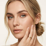 0.05 Ct Round Cut Moissanite Minimal Band Ring