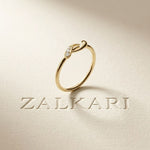 0.05 Ct Round Cut Moissanite Minimal Band Ring