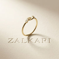 0.05 Ct Round Cut Moissanite Minimal Band Ring
