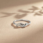0.05 Ct Round Cut Moissanite Minimal Band Ring