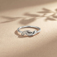 0.05 Ct Round Cut Moissanite Minimal Band Ring