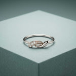 0.05 Ct Round Cut Moissanite Minimal Band Ring