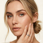0.05 Ct Round Cut Moissanite Minimal Band Ring