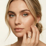 0.07 Ct Round Cut Moissanite Slim Minimal Ring