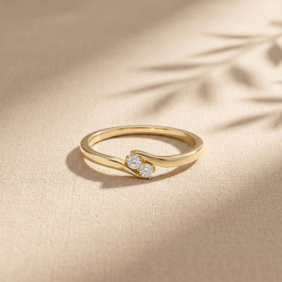 0.07 Ct Round Cut Moissanite Slim Minimal Ring