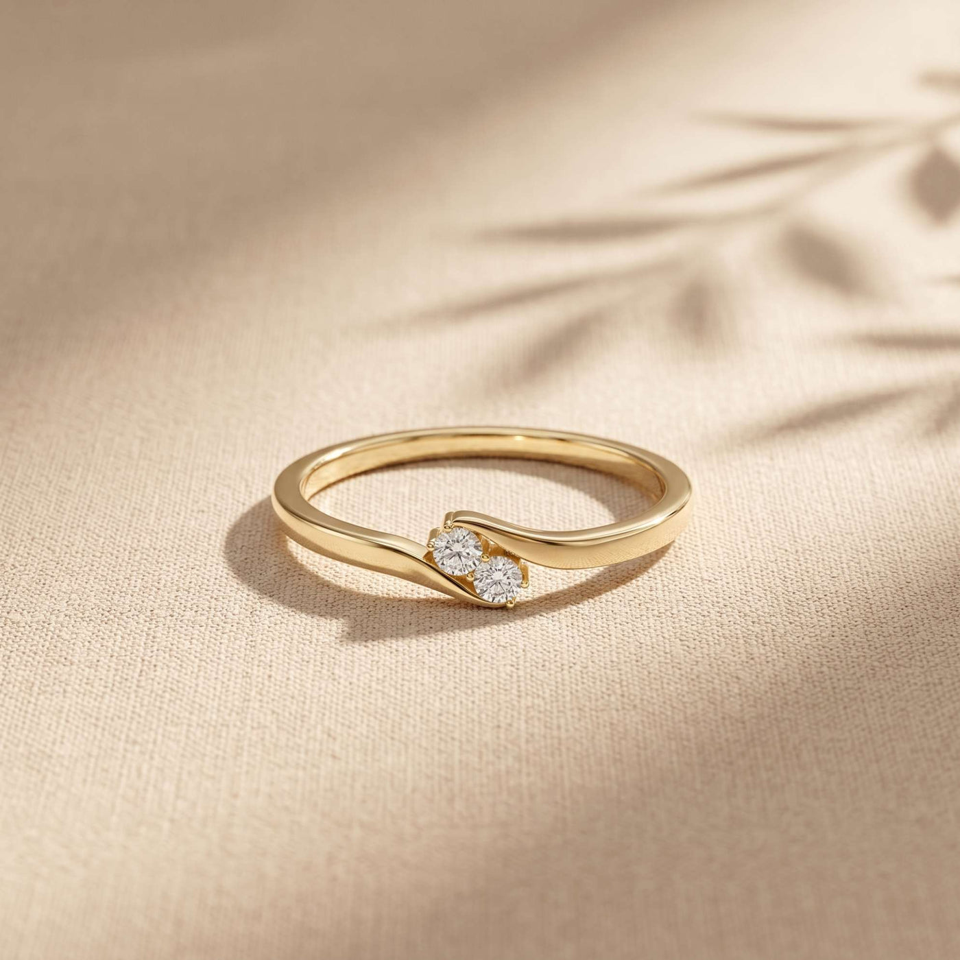0.07 Ct Round Cut Moissanite Slim Minimal Ring