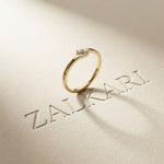 0.07 Ct Round Cut Moissanite Slim Minimal Ring