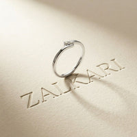 0.07 Ct Round Cut Moissanite Slim Minimal Ring