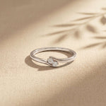 0.07 Ct Round Cut Moissanite Slim Minimal Ring
