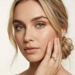 0.20 Ct Round Cut Moissanite Halo Split Shank Ring