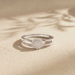 0.20 Ct Round Cut Moissanite Halo Split Shank Ring