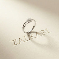 0.20 Ct Round Cut Moissanite Halo Split Shank Ring