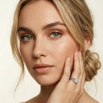 0.20 Ct Round Cut Moissanite Halo Split Shank Ring
